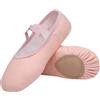 Acfoda Scarpe Danza Classica Tela Scarpette Ballo Mezze Punta Suola Spezzata Ginnastica Ballo per Bambini Ragazze Donna Adulto Rosa 38