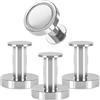POPPSTAR Ganci magnetici rotondi extra forti per abiti - Kit da 4 calamite neodimio con gancio argentate, utilizzabili come ganci magnetici per vestiti, porta salvietta, portasciugamano