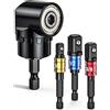 Mellbree 105°,Adattatore per avvitatore ad angolo da 1/4, 3/8, 1/2, esagonale, adattatore per avvitatore a batteria, adattatore per chiave a bussola, avvitatore elettrico, ecc.