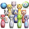 STAY GENT Animali Birilli Bowling Bambini con 10 Birilli e 2 Palle, Esterno Interno Morbido Set da Birilli, Bowling Ball Set Regali Educativi per 3 4 5 Anni Compleanni di Natale