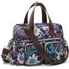 KONO Borsa a Mano Leggera da Donna con Motivo Floreale, Grande Borsa a Tracolla Impermeabile, Borsa a Spalla Multitasche, per Lavoro, Shopper, Viaggi (Blu)