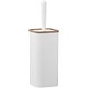 DRW Portascopino, Rattan Naturale, Bianco, 22x10x10 cm