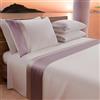 PETTI Artigiani Italiani - Set Lenzuola Letto Matrimoniale con Doppia Balza in Raso 4 Pezzi 180x200 Lenzuola in Percalle di Cotone - Lenzuolo con Angoli, Lenzuolo sopra e 2 Federe, Cipria