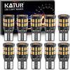 KATUR T10 W5W LED 194 168 2825 Lampadina Cuneo LED CANBUS Senza errori Super Luminoso Giallo Ambra 30x3014SMD 12-24V per Luci Car Dome Map Door Luce di cortesia per Targa (Versione aggiornata)