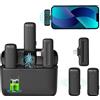 ULANZI Microfono Wireless, J12 Microfono Lightning Lavalier Senza Fili, Plug & Play, Senza Bluetooth o APP, Riduzione del Rumore, Microfono Cellulare per Youtube TIKTOK Video, Nero