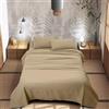 IlGruppone Il Gruppone Passione Casa Completo Letto 100% Puro Cotone Set Lenzuola Tinta Unita Lenzuolo Sotto Sopra e Federe Copri Cuscini Biancheria Da Letto - Panna - Una piazza e mezza