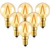 Century Light Lampadina a filamento LED G40 mini globo lampadina 1W bianco ultra caldo 2200K (bagliore ambra) 10W equivalente di ricambio lampadine a candelabro E14 non dimmerabili 6Pack