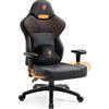 Dowinx Sedia da gioco con pelle PU, seduta da gioco, ergonomica, per persone pesanti, schienale alto, sedia da PC, sedia recliner per persone grandi e grandi (nero)