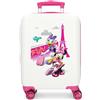 Disney Joumma Minnie Party Valigia da cabina bianca Valigia per bambini, rigida ABS, chiusura a combinazione laterale, 28,4 l, 2 kg, 4 ruote doppie bagaglio a mano, Parigi, Valigia 50