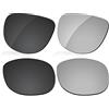 LenzReborn - Lenti polarizzate di ricambio per occhiali da sole RayBan RB4147-60 - altre opzioni, nero scuro + grigio argento, Taglia unica