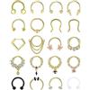 ADRAMATA 20 Pcs 16G Septum Piercing Acciaio Chirurgico Piercing Naso Cerchio Naso Anelli Cerchio Set CZ Nostril Piercing Trago Cartilagine Helix Piercing Orecchino Piercing Septum Gioielli