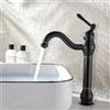 Namuoto Rubinetto Bagno Lavabo può Ruotare di 360 °Monocomando Miscelatore Lavabo, Nero Retrò Classico Rubinetto Bagno Lavabo Alto（Realizzato in Ottone)