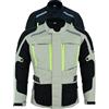 Texpeed Giacca moto uomo con protezioni - Giubbotto 4 stagioni da motociclista inverno invernale/estate Cordura impermeabile con armatura CE (EN 1621-1) Bianco sporco/Grigio - 3XL