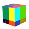 ECBANLI CMY Mixing Color Cube, 60 mm (2,36 Pollici) colorato Vetro Acrilico CMYcube Prism, Multi-Colore Fisica Giocattolo e Decorazione Desktop, 6 cm