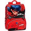 MIRACULOUS - Zaino Scuola Ladybug Regolabile con Estensione Soffietto 9 cm, Chiusura Zip e Tasche - Zainetto Bambina + Portamonete in Silicone Tikki in Omaggio, 29x41hx13,5 cm, Rosso con Stampa e Logo