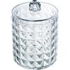 DRW Organizzatore Acrilico per Dischi in Cotone Trasparente 7x8 cm, Multicolore, estandar