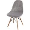 FANSU Velluto Coprisedie con Schienale 1/2/4/6 Pezzi Elasticizzato, Nordico Sedia Scandinave Fodere Coprisedia per Sala da Pranzo Copertura per Cucina Ufficio Soggiorno (Grigio Chiaro,4 Pezzi)