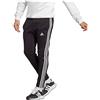 adidas Essentials Single Jersey Tapered Open Hem 3-stripes Joggers Pantaloni sportivi, Black/White, L Tall Uomo