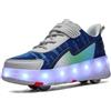 HUSKSWARE Roller a Quattro Ruote per Ragazzi e Ragazze, Roller Regolabili per Adolescenti, Scarpe con Velcro e rotelle, Nero 33 EU