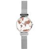 WearTravelers Orologio da Polso Donna con Mappa del Mondo - Acciaio 326L resistente all'acqua (Waterproof - 3ATM) - Regalo per Donna Viaggiatrice - Wanderlust (Argento)