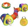 SWAWIS Pieghevole Tunnel Set per Gatti, 3 in 1 Giocattolo per gatti Tunnel Tenda Cubi per Gatti con Borsa, Giocattolo Interattivo per Gatti per Gattini Cuccioli e Conigli