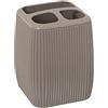 DRW Bicchiere, Legno e Velluto, Beige, 9.5x7x7 cm