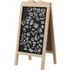 Vinsetto Lavagna Magnetica Pieghevole ad A, Lavagna con Cavalletto, 6 Stampini e 8 Pennarelli a Gesso, in Legno di Abete e MDF, 51x42x101 cm, Color Legno e Nero