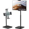 tounee Supporto portatile per monitor e tablet, capacità di carico 2 kg, regolabile in altezza fino a 46 cm, universalmente compatibile con dispositivi da 4,7 a 16 pollici (iPad, iPhone, Kindle)-nero