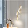 Mengjay Lampadario a Sospensione per Tavolo 4W, LED Lampada a Sospensione, Tre temperature di colore Dimmerabili, Lampadario a Soffitto per Soggiorno, Camera da Letto, Hotel (Oro, 2xFlammige)