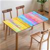 FANSU Arcobaleno Tovaglia Rettangolare Piazza Copritavolo con Bordo Elastico, 4/6/8FT Copritavolo Tavolo Panno per Esterno Sala da Pranzo Cucina Ristorante Giardino (140x80cm,Rosa Giallo)
