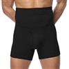 Derssity Boxer Uomo Cotone Elasticizzato Mutande Vita Alta Compressione Slip Intimo Sportivo Controllo Pancia(Nero,XL)