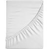 Zer0bed, Lenzuolo Sotto con Angoli Piazza e Mezza Tinta Unita 100% Cotone ANGOLO MAXI 30CM, 1 Piazza e Mezza, Bianco, 130x200