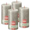 BOLSIUS - Candela rustica a pilastro luccicante - Champagne - 13 x 7 cm - Confezione da 4 -Non gocciolante - Candele non profumate - lunga durata di 60 ore