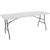 7H SEVEN HOUSE Tavolo Catering Pieghevole Portatile Rettangolare de180cm TavolinoMultiuso:CampeggioEventiinSpaziEsterni4-6Personeeeee, Bianco, 180x74x74 cm