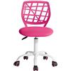 FurnitureR Sedia da ufficio Sedia da scrivania regolabile in altezza girevole in tessuto, sedia da lavoro ergonomica senza bracciolo, rosa