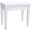 Roland Panca per pianoforte in bianco satinato con seduta in vinile e scomparto per musica, Rpb-100Wh