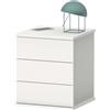 Muebles Pitarch | Comodino 3 Cassetti con Guide Metalliche, Bianco, 48,5x41x40 cm (altezza x larghezza x profondità), Piccola Cassettiera, Moderna, Modello Dana