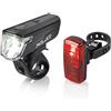 XLC Set di luci XLC Capella CL-S20, luci per bicicletta ad alte prestazioni per la massima sicurezza