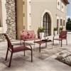 DEGHI Set relax da giardino in metallo e tessuto rosso - Tour curved