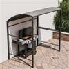 DEGHI Gazebo pergola per barbecue in acciaio nero con copertura ignifuga - Joy