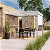 DEGHI Gazebo pergola con tetto a lamelle 3x3 m in alluminio bianco - Enea