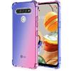 JIAFEI Cover LG K61 Custodia Protettiva Case per LG K61 in TPU Morbida Ultrasottile Antiurto ad Angoli Protezione per Fotocamera Schermo Gradienti Trasparenti Blu/Rosa
