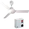 GASFRIGO - Ventilatore da soffitto 61751 Nordik Evolution R 120/48 Bianco + comandi da muro o telecomando (61751 + SCNRL5)