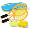 JHuiLap Racchetta da tennis per bambini 3 4 5 6 7 8 anni racchetta da tennis 45 cm con 4 softball, 6 volani (verde e arancione)