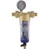 TOPWAY Prefiltro d'Acqua Rubinetto filtro acqua a sedimenti lavabile e riutilizzabile Depuratore d'acqua Prefiltro ad osmosi Acciaio inossidabile 60 micron, con manometro 150203