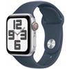 Apple Watch SE 2023 GPS + Cellular 40mm Silver Aluminium Case with Storm Blue Sp