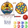 Chithor Canestro Basket Bambini con Freccette Giochi, 2 in 1 Freccette Giocattoli e Mini Basket Gioco Bambino, Giocattoli Sportivi Pieghevoli, Interni ed Esterni Giochi Bambini Regalo per 3 4 5 6 Anni