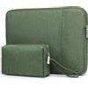 HYZUO 14-15 Pollici Custodie per Portatili per MacBook Air 15 M4/M3/M2, MacBook Pro 15, XPS 14/15 Plus, 15 Surface Laptop, Borsa Protettiva per 14 HP Lenovo ThinkPad Asus Acer HUAWEI, Verde Erba