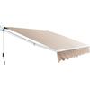 COSTWAY Tenda da Sole per Esterno Avvolgibile 2,95 x 2,5 M, Tenda da Sole a Bracci Estensibili con Telaio in Alluminio e Tettuccio Resistente al Sole e Impermeabile e Manovella (295 x 250 cm Beige)