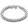 Dankadi Bracciale di Perle per Donna in Argento 925 Larghezza 4MM 6MM Senza e Con Ciondolo a Cuore, Lunghezza 13-21CM Doré Oro Rosa Regalo Festa della Mamma Uomo, 21CM, Argento
